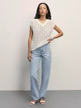 Джинсы straight с вышивкой