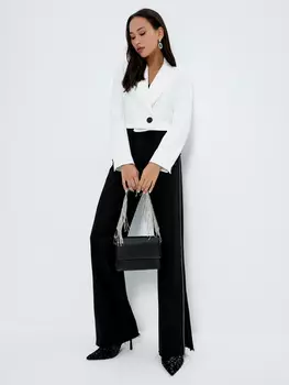 Джинсы straight со стразами