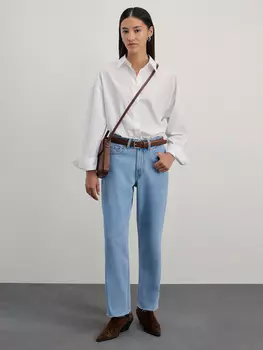 Джинсы straight укороченные