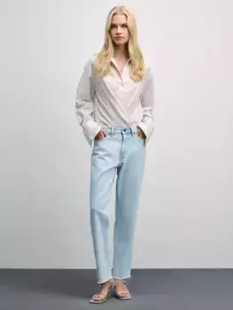 Джинсы straight укороченные
