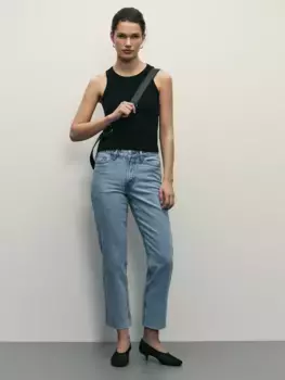 Джинсы straight укороченные