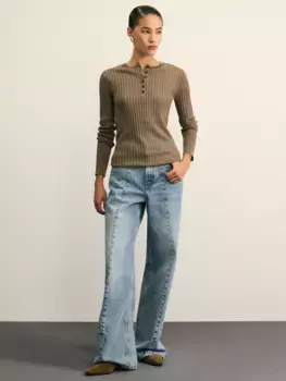 Джинсы wide leg с переведенными швами