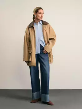 Джинсы wide leg с подворотами