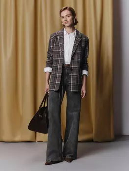 Джинсы wide leg с поясом-шнурком