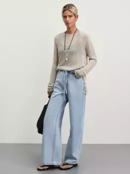 Джинсы wide leg с регулируемым поясом