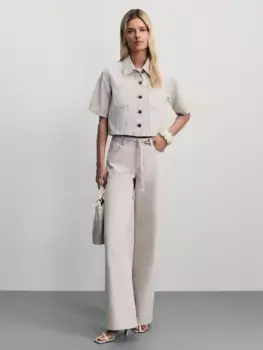 Джинсы wide leg с регулируемым поясом