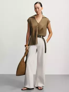 Джинсы wide leg с ремнем