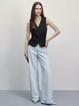 Джинсы wide leg с высокой посадкой