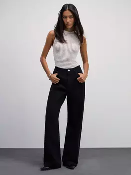 Джинсы wide leg с высокой посадкой