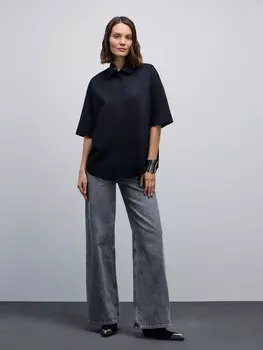 Джинсы wide leg с высокой посадкой