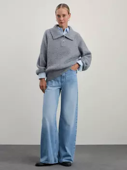 Джинсы wide leg с высокой посадкой