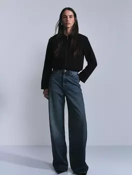 Джинсы wide leg с высокой посадкой