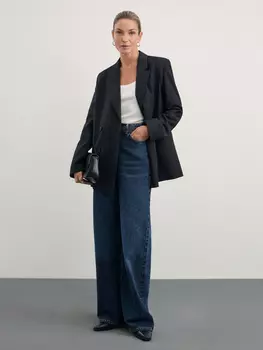 Джинсы wide leg с высокой посадкой