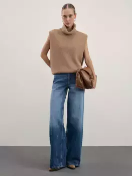 Джинсы wide leg с высокой посадкой