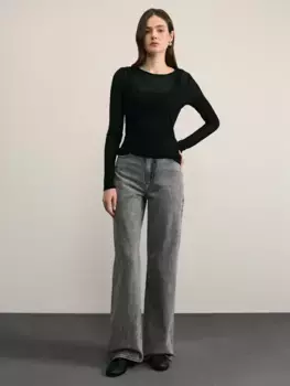 Джинсы wide leg с высокой посадкой