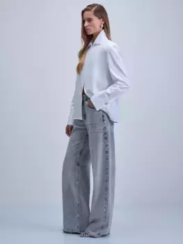Джинсы wide leg с высокой посадкой