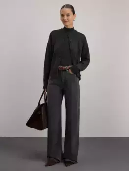 Джинсы wide leg с высокой посадкой