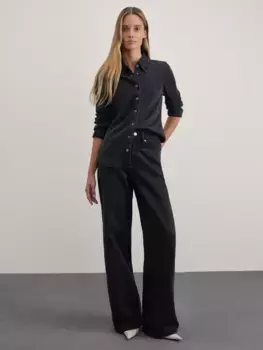 Джинсы wide leg с высокой посадкой
