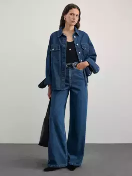 Джинсы wide leg с высокой посадкой