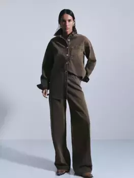 Джинсы wide leg с высокой посадкой