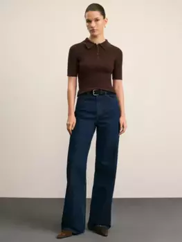 Джинсы wide leg с высокой посадкой