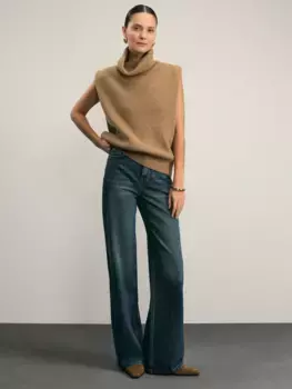 Джинсы wide leg с высокой посадкой