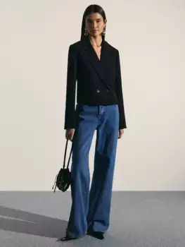 Джинсы wide leg с высокой посадкой