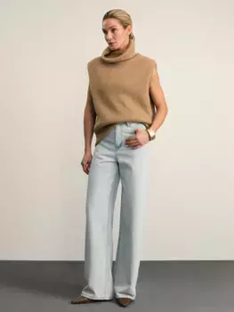 Джинсы wide leg с высокой посадкой