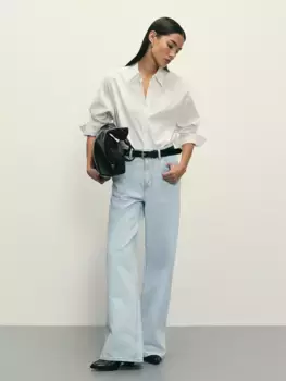 Джинсы wide leg с высокой посадкой