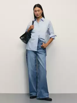 Джинсы wide leg с высокой посадкой