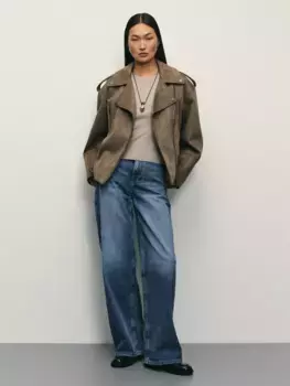 Джинсы wide leg с высокой посадкой