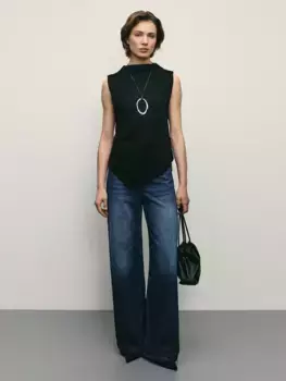 Джинсы wide leg с высокой посадкой