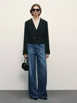 Джинсы wide leg с высокой посадкой