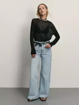 Джинсы wide leg с высокой посадкой