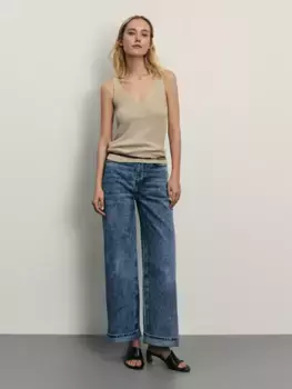 Джинсы wide leg с высокой посадкой