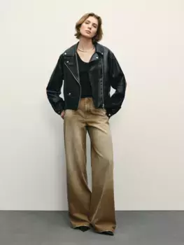 Джинсы wide leg с высокой посадкой