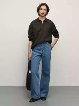 Джинсы wide leg с высокой посадкой