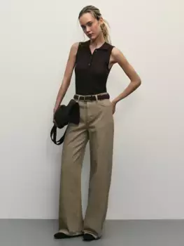 Джинсы wide leg с высокой посадкой