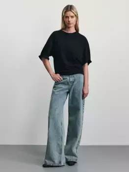 Джинсы wide leg с высокой посадкой