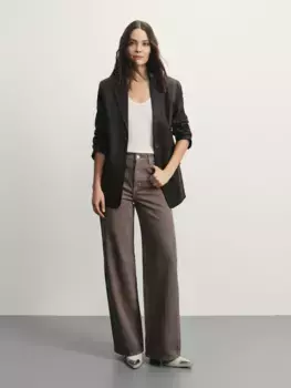 Джинсы wide leg с высокой посадкой