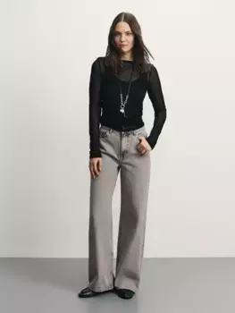 Джинсы wide leg с высокой посадкой