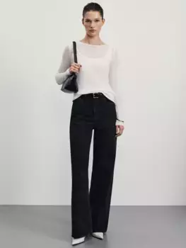 Джинсы wide leg с высокой посадкой