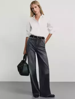 Джинсы wide leg с высокой посадкой