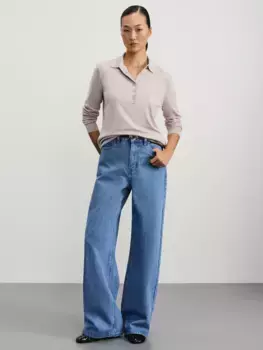 Джинсы wide leg с высокой посадкой