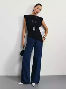 Джинсы wide leg с высокой посадкой
