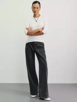 Джинсы wide leg с высокой посадкой