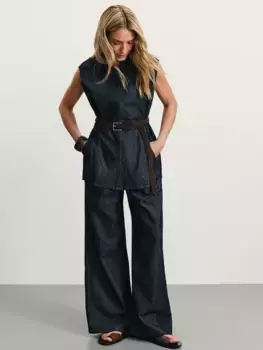 Джинсы wide leg с высокой посадкой