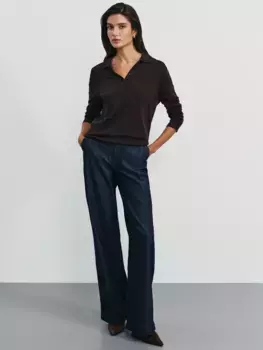 Джинсы wide leg с высокой посадкой