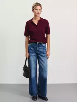 Джинсы wide leg с высокой посадкой