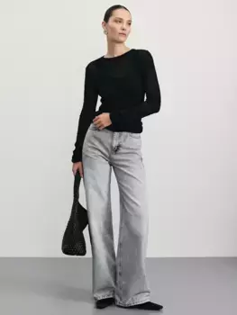 Джинсы wide leg с высокой посадкой